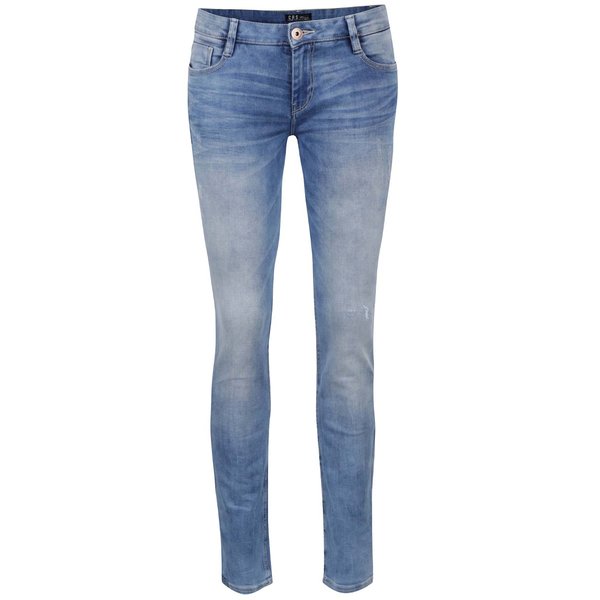 Jeansi skinny albastru deschis Cars Gaby cu aspect prespalat