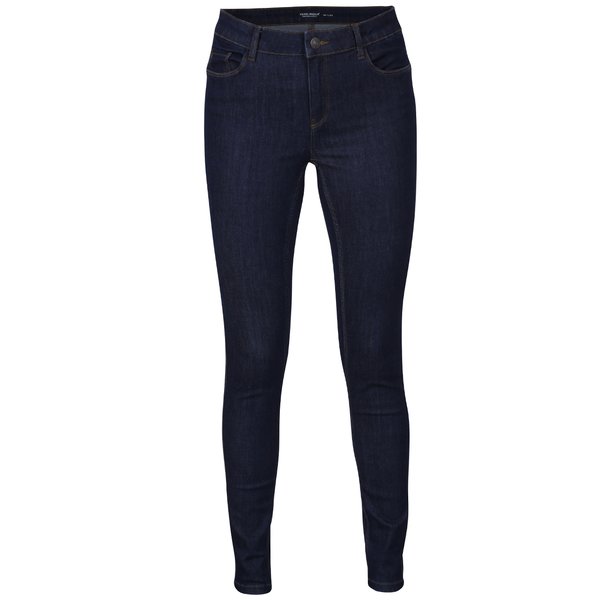 Blugi skinny bleumarin VERO MODA Seven cu talie medie si inchidere cu fermoar