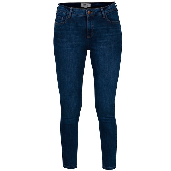 Blugi pentru femei, de culoare bleumarin, model skinny cu aspect decolorat Dorothy Perkins Darcy