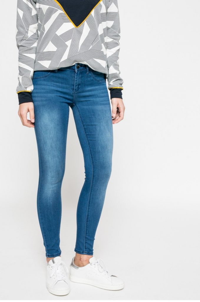 Jeansi skinny albastri Tally Weijl din denim Elastic.