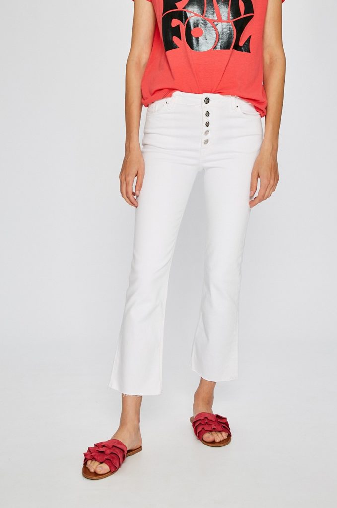 Jeansi albi originali de calitate marca Silvian Heach Cebreros pentru femei